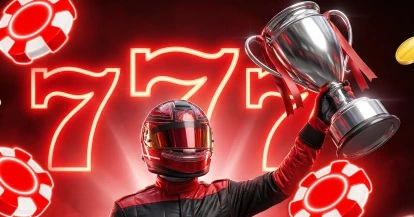 Winorio racing driver with neon 777 lights